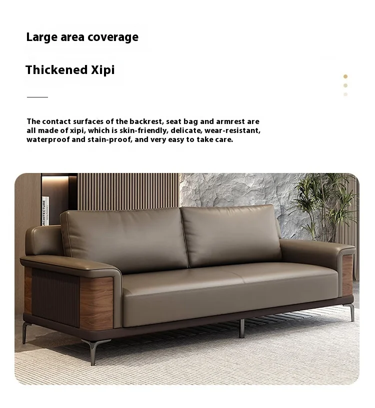 Best Price Modern Modular Office Room Furniture Foldable PU Leather Sofa Coffee Table Set Simple and Stylish
