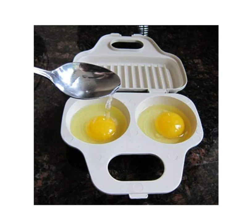 Microwave Egg Maker with 2 Cavity, Kitchen Essentials Food Grade cooking  Ware, Microwaveable and Easy to Cook in 45 Seconds