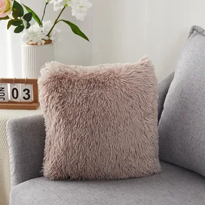 Solid Color Square Plush Cushion Cover Customized Soft Velvet Throw Pillow Cover