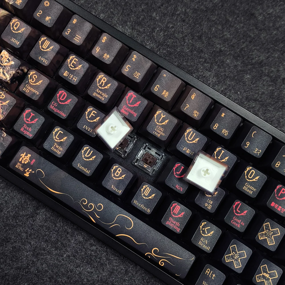 105 Keys Black Myth Wukong Keycap – PBT Dye Subbed Keycaps for Cherry ...