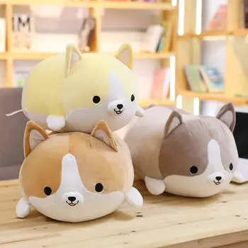 Custom Color Soft Animal Toys Cute Corgi Stuffed Dog Plush Pillow Toy For Kids Hugging