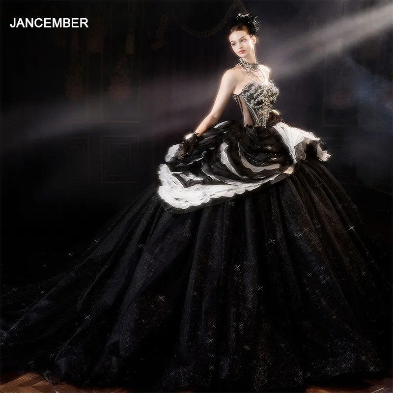 Goth Black And White Corset Wedding Dress Vantexi Women's Elegant  Sweetheart Taffeta Wedding Dress Lace Applique
