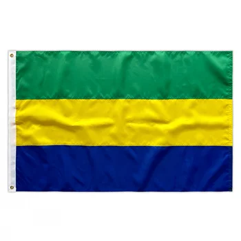 Luxury Embroidery Sewn Polyester Gabonese Flag Banner With Brass ...