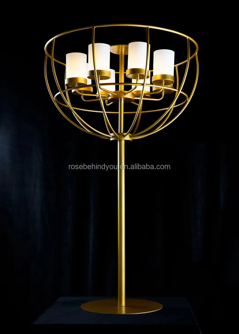 Wedding Decoration Table Centerpiece Antique Rgb Led Gold Candelabra