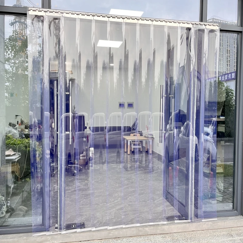 Customize 1.3~3mm Transparent PVC Soft Curtain for Door Wind Resistance Workshop Anti Dust Prevention Air Conditioning Partition