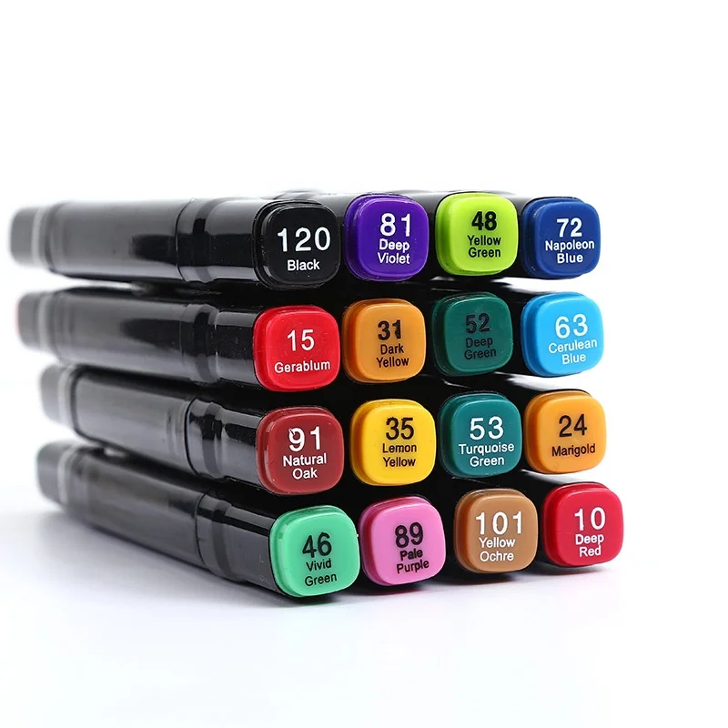 Set of 10/12/24  markers drawing coloring brush pens sets