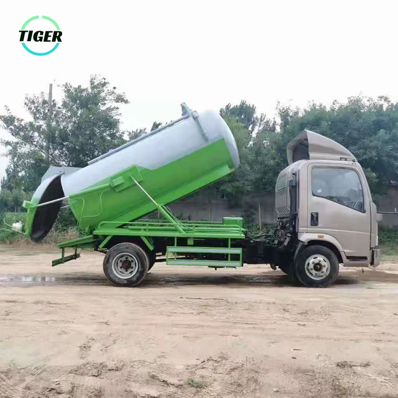 Подержанный на заказ Howo использованный 4X2 8m3 всасывающий танкер для сточных вод сжатый мусоровоз