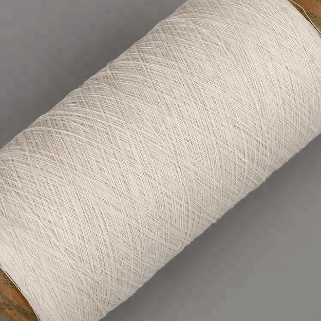 Keshu high quality recycled polyester cotton 70/30 yarn raw white NE6S gloves yarn