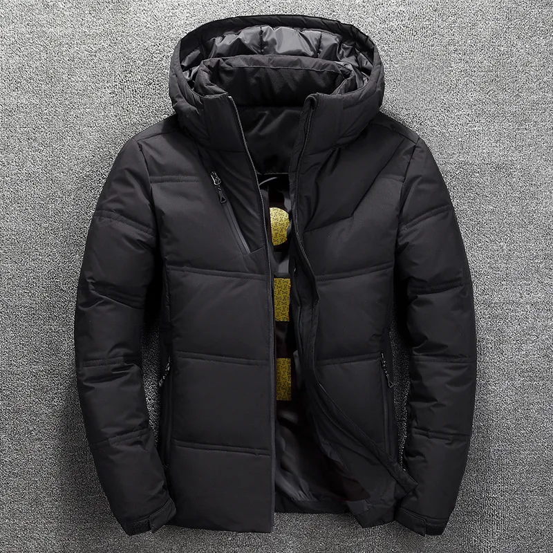 New fashion Winter Duck Down Hooded Bubble Fashion Plus Size Waterproof Black Puffer Jacket Men_voghion.com