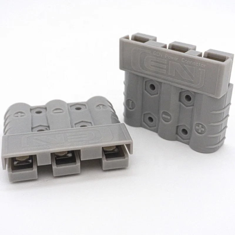 Grey Style 3-Pin 50A Charging Plug Connector 50Amp 600v Power Application