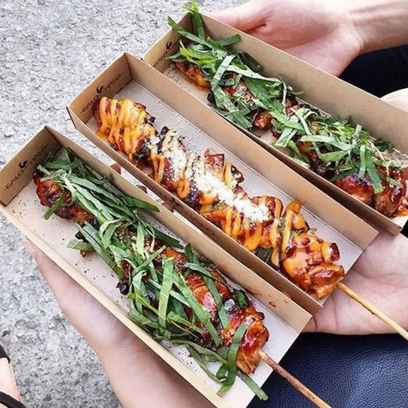Custom Printed Ivory Paper Boat Shaped Hot Dog Paper Food Packaging Waffle Tray Cardboard Burger Corndog Shack Box With Lids manufacture