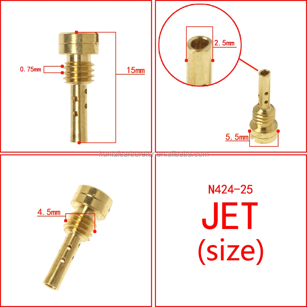 オートバイキャブレタースローパイロットジェット4.5mmX0.75mm
