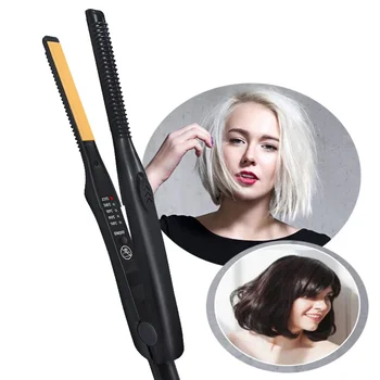 Aluminum Plate Small Pencil Flat Iron Hair Straightener For Black Women Mini Straightening Iron For Hair Wig Hair Styling