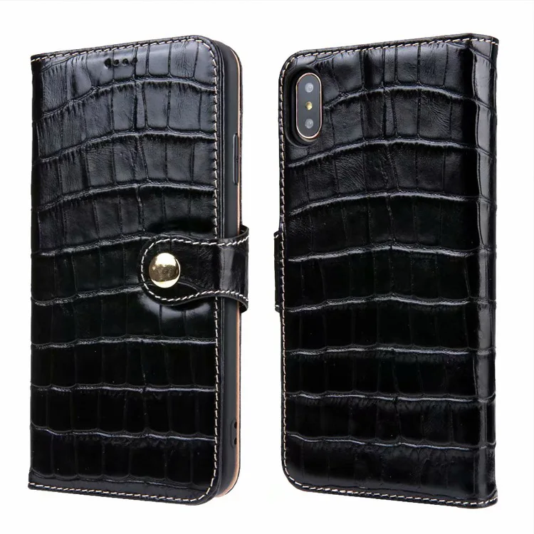 Alligator leather texture for iPhone 16 15 14 13pro max ALF-125 Ludecker Leather zipper wallet business case