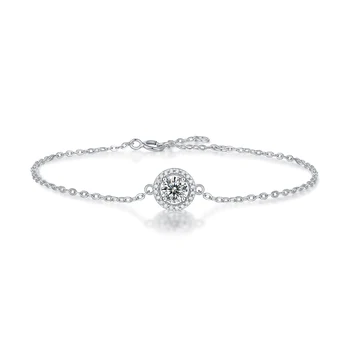 S925 Sterling Silver Plated Platinum Moissanite D Class Bracelet & Bangle Pattern for Parties
