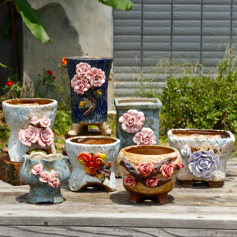 Shop Our Handmade Pinch Flower Large Diameter Succulent Pots