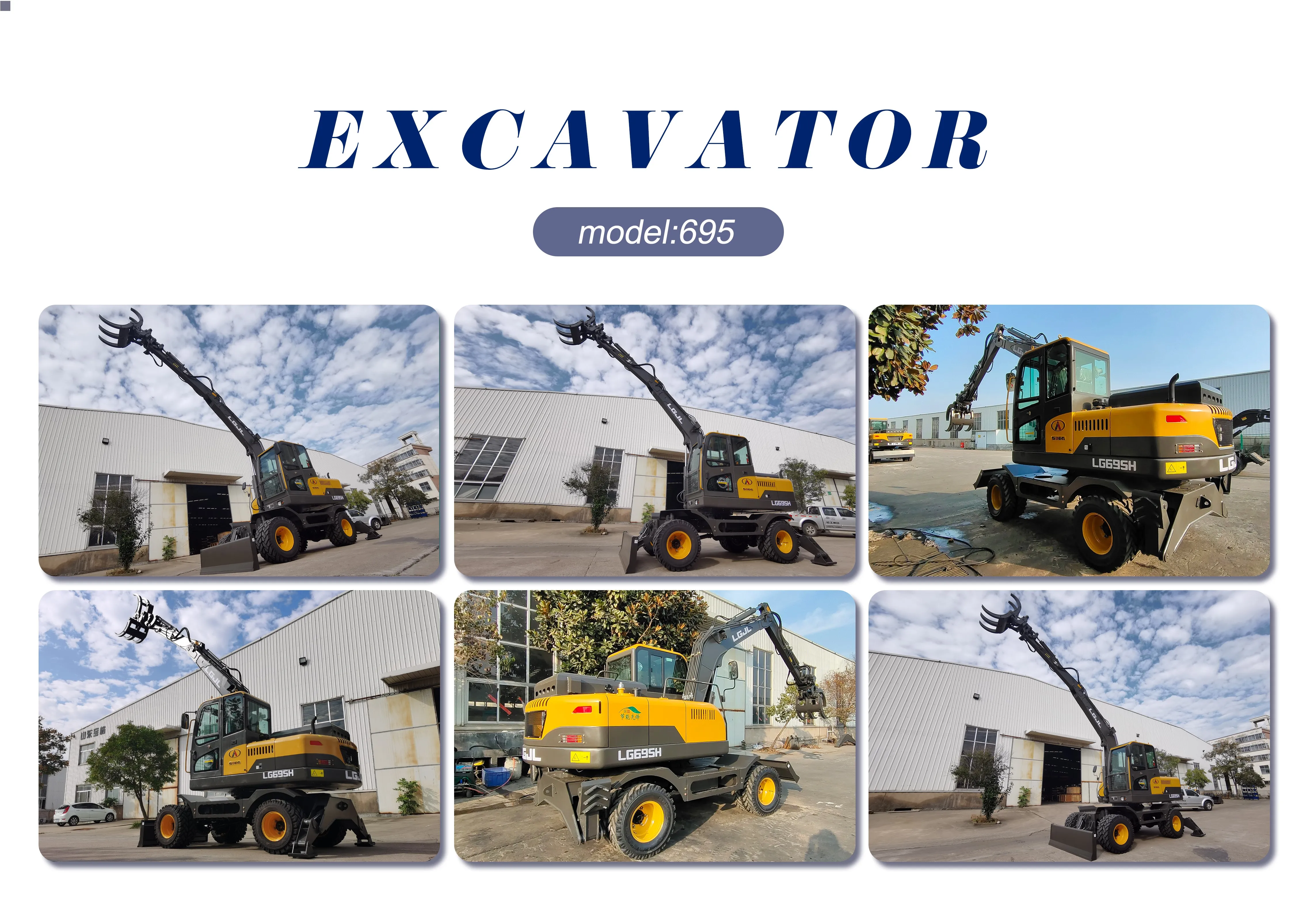 Brand New Wheel Excavator Machine 7 8 9 Ton Mini Wheeled Excavator 2023