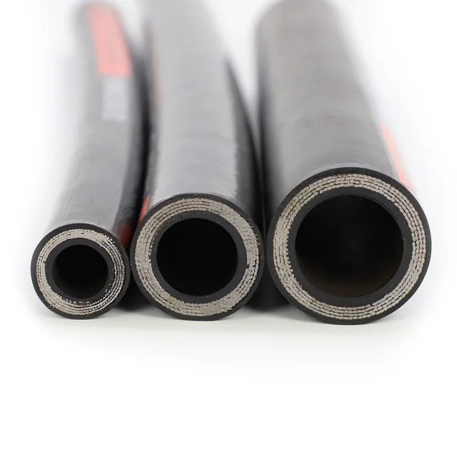 High Temperature High Pressure Oil Water ISO9001 Steel Wire Reinforced Hydraulic Hose 4SP 4SH