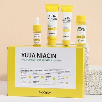 Wholesales OEM Private Label Niacinamide Grapefruit Korean Beauty Whitening Set Skin Care Travel Kits Brightening Skin Care Set