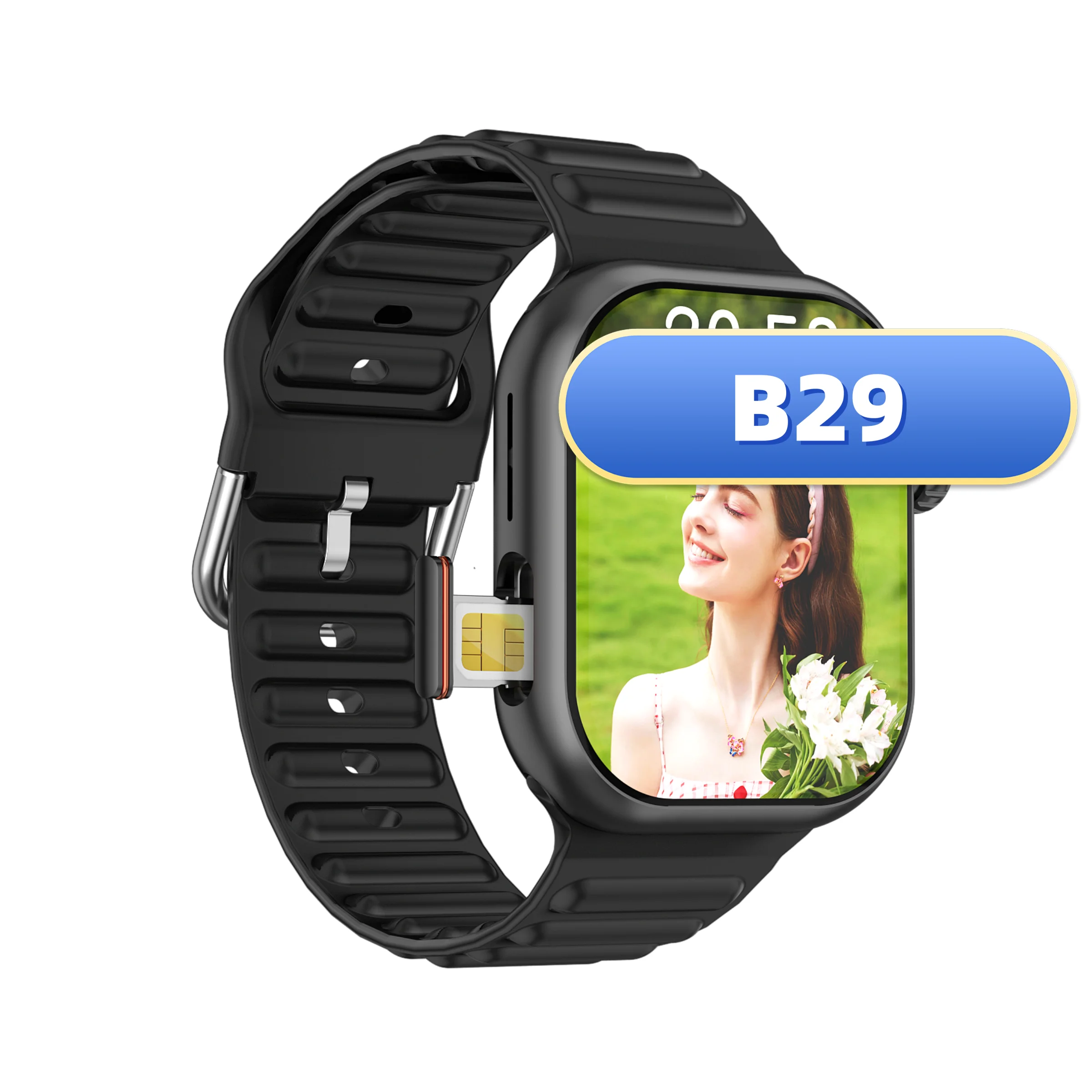B29 Android Smartwatch 4G Netcom Sim Card Chip Ultra HD Camera