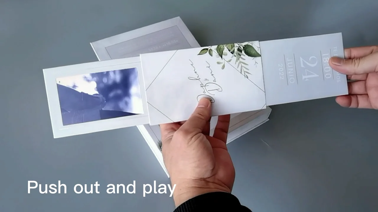 Our Wedding Linen Video Book With 7 Inch Hd Ips Lcd Screen Hardcover