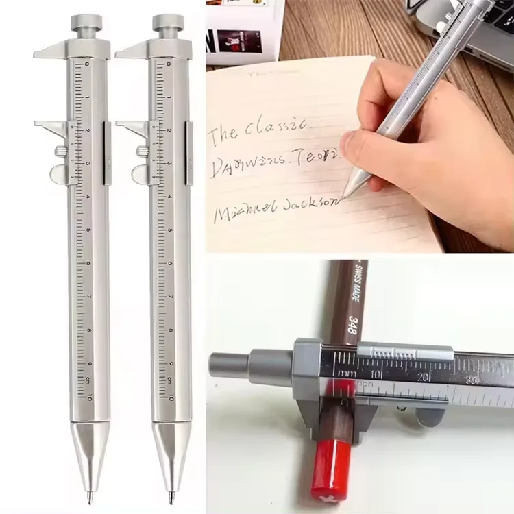 Stationery Ballpen Pen Cursor Caliper Scale Ruler Multifunction Ballpoint Pen School Office Supplies Gifts Writing Pens