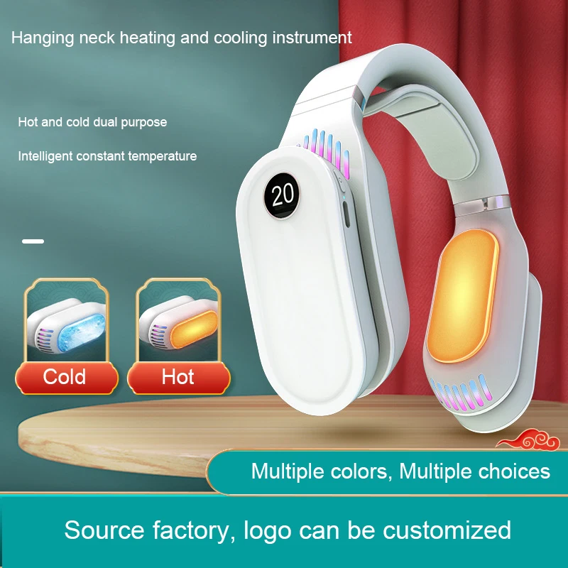 2022 New Arrival Winter Mini LED Display Hand Heater Portable USB Cooler Fan Neck Heater