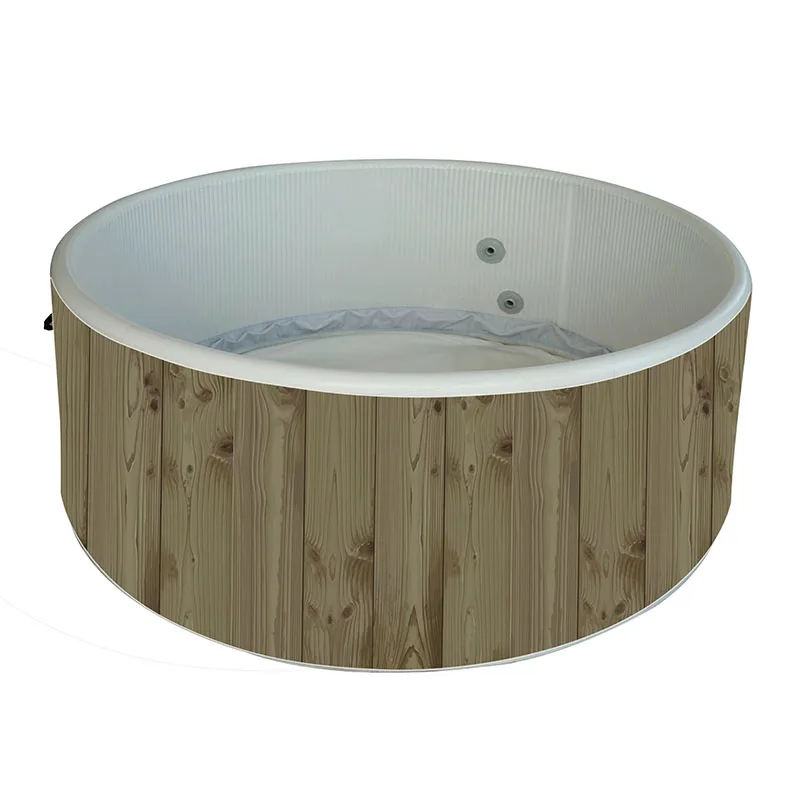 Высококачественная старая глубокая ванна ПВХ капля стежка портативная гидромассажная Ванна круглая форма надувная деревянная спа для продажи