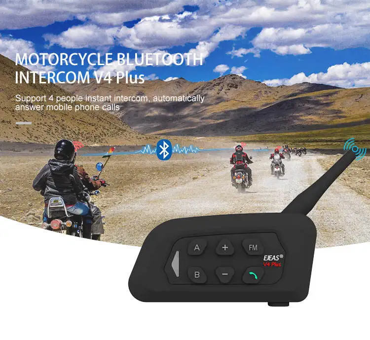 EJEAS V4 Plus Motorcycle Helmet Blue Tooth Headset Intercom