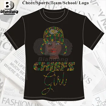 High Quality NFL Team Rhinestone Transfer Design Custom Logo Chiefs Girl Rhinestone Iron on Transfer for Sweater