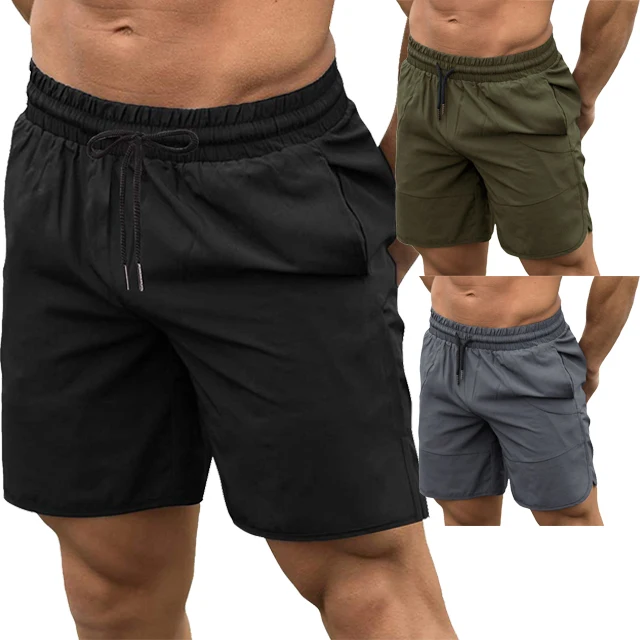 OEM Free Sample Summer Muscle Training Running Shorts Gym Pant Solid Cotton Jogger Gym Shorts Men with Pocket41_voghion.com