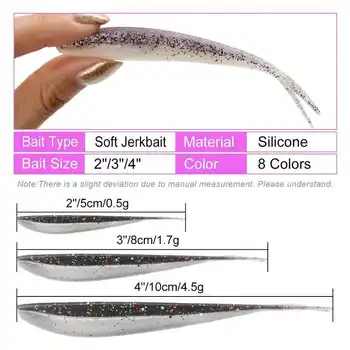 OEM Fishing Soft Bait With Forked Tail 2" 3" 4" 10pcs/bag Fishing Worm Bait Lacquer Double Color Silicone Fish Bait – Soft Lure – view 3