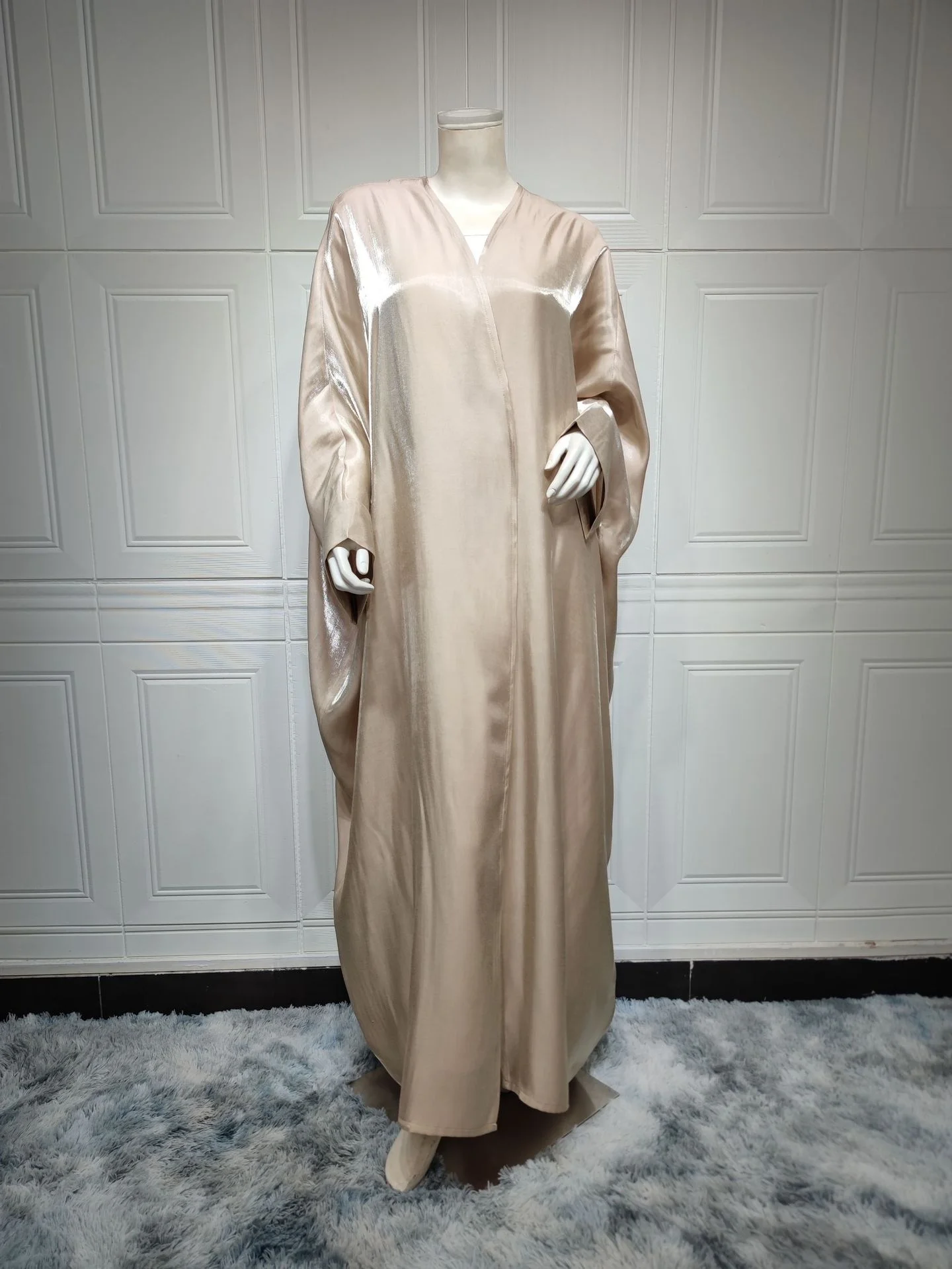 Satin Muslim batwing Abaya Cardigan Clothing Abaya Arabic Dress Muslim Abaya Women Dresses