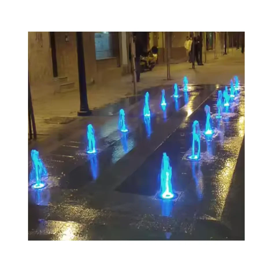 square Design Groups of Deck Floor Water Fountains Dry Deck Jets Fountain Nozzles