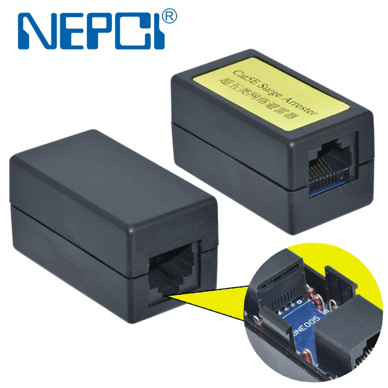 Rj45 Surge Arrester Adapter Cat5e Network Lightning Protection Rj45 ...