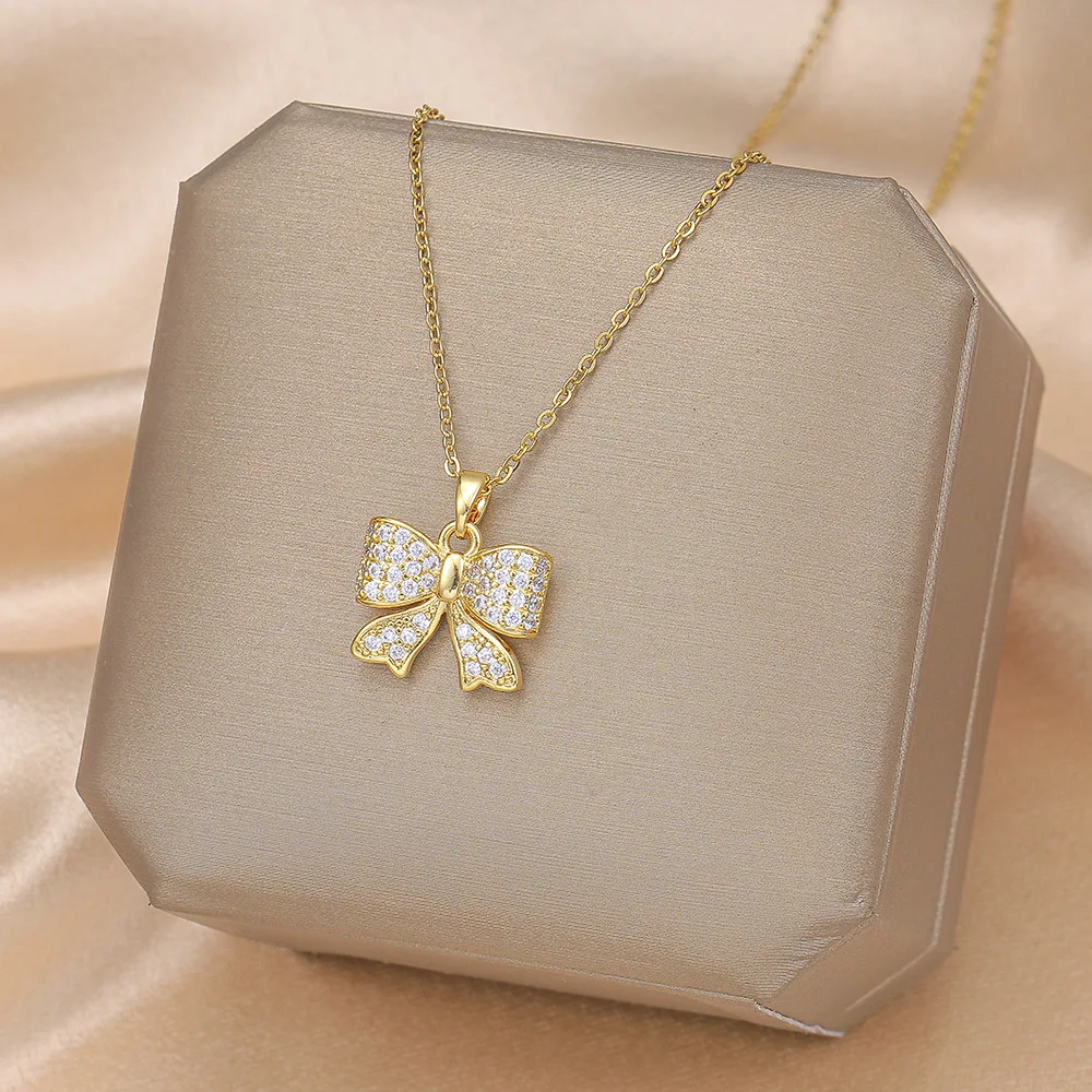 Midnight Clover Stainless Steel Necklace