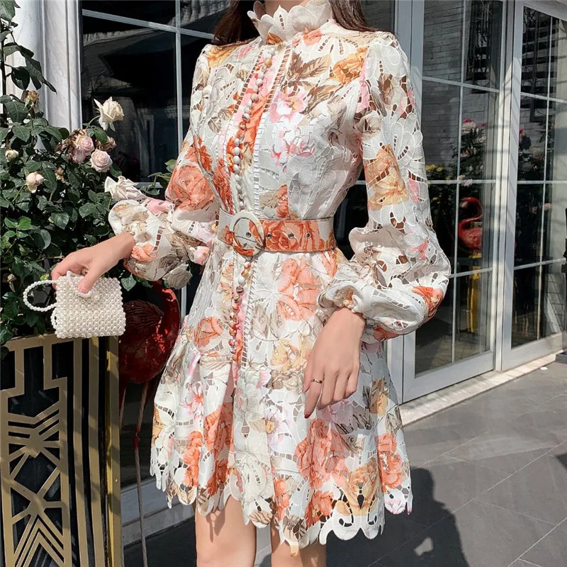 Embroidery hollow high-end Spot sales 2022 new woman wholesale fashion apparel elegant Club  party  floral  dress