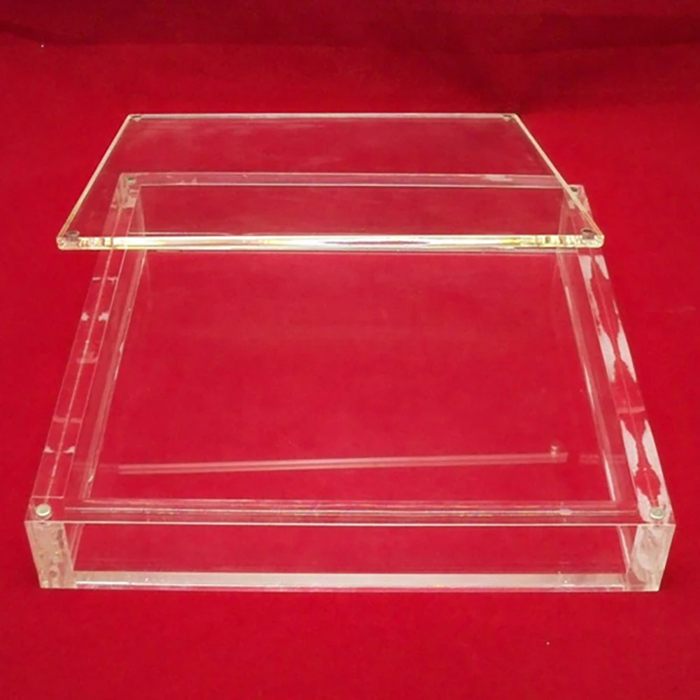 Lockable Square Clear Acrylic Box with Hinged Lids - Ideal Storage ...