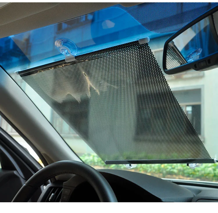 Wholesale 58*125cm Car Front Window Sunshade Cover Automatic Windshield  Retractable Sun Visor - Black from China