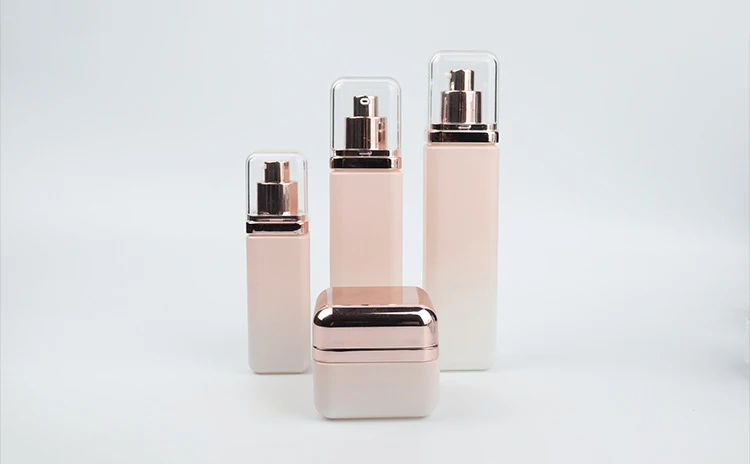 High end square 30g50ml100ml120ml packaging cosmetic set lotion toner serum pump jar skincare packaging series factory