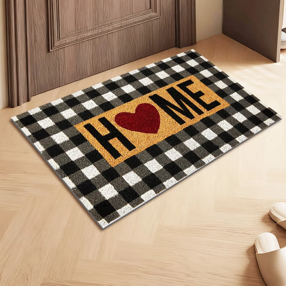 Household Kitchen Anti Slip Floor Mat Modern Welcome Design Rubber Carpet Personalized Rug Easy Clean Care Custom Size