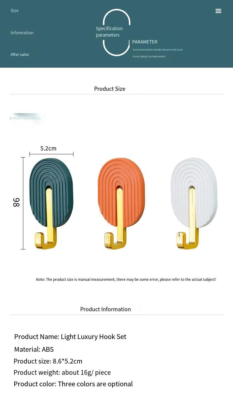 Light Luxury Hook Non-punching Self-Adhesive Multifunctional Towel Bathroom Hook Traceless Wall Hook factory