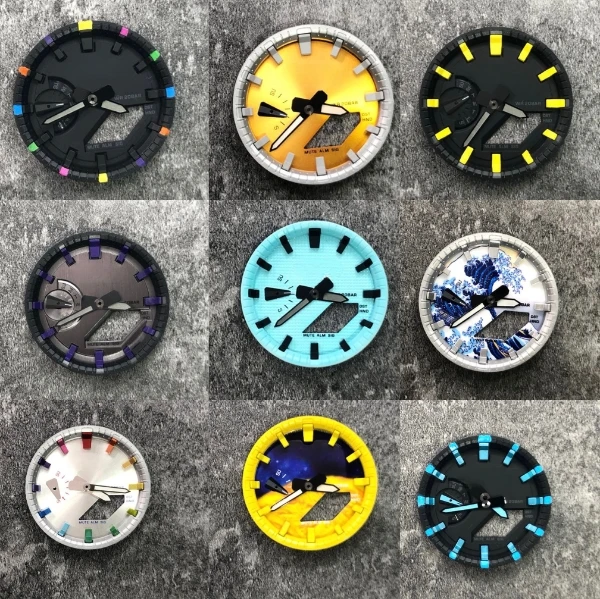 Colorful Face Set Watch Dial 4 In 1 Watch Hand Dial Inner Ring Marker