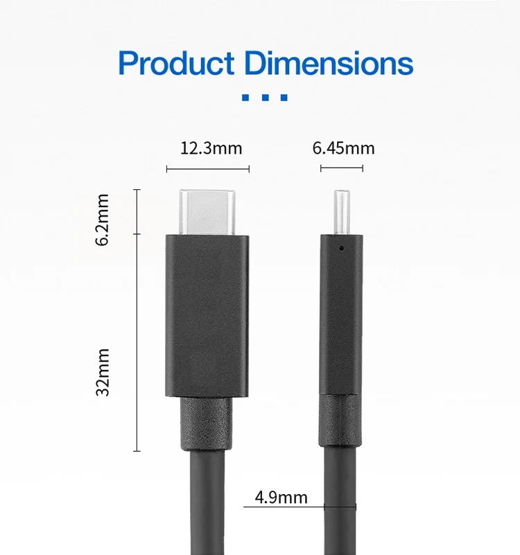 Ultunite Thunderbolt 4 Cable 0.3m 0.8m 1m 1.2m 2m Supports 8k Display