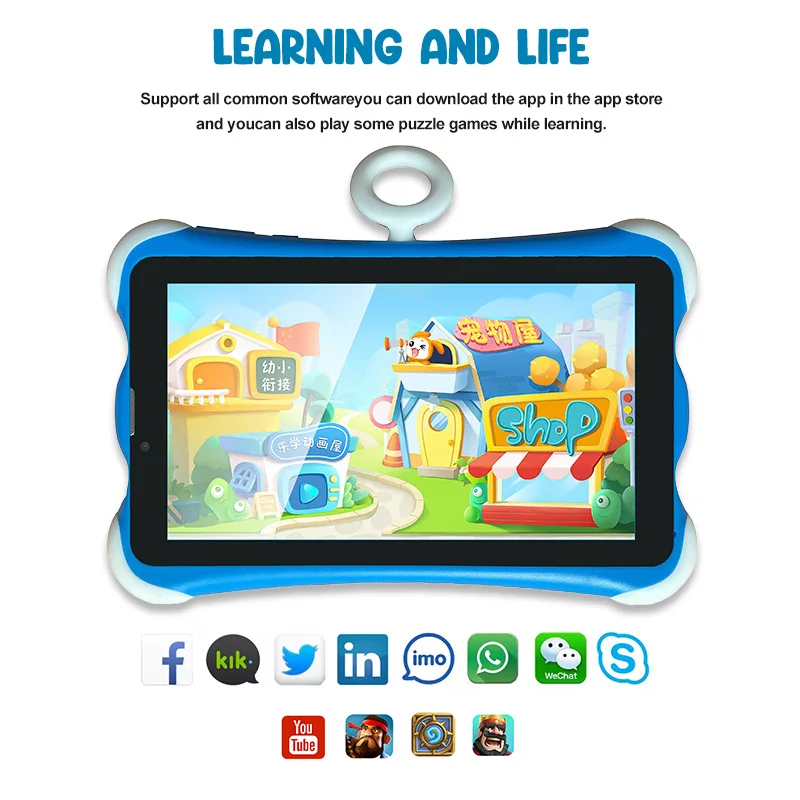 Tablet PC 7 Inch Android 2GB 16GB Dual Camera WIFI Educational Kids Tablets Tablet Kinder With Sim Card