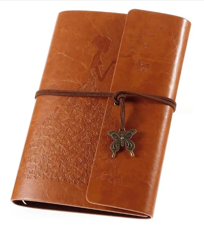 Кожаный дневник, винтажный блокнот на спирали, принимаем индивидуальный логотип, вставленные страницы, альбом для эскизов в подарок для девочки