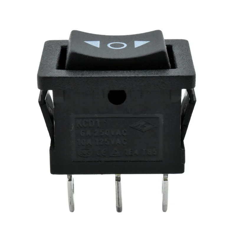 10 Interruttori A Bilanciere KCD1 – Momentanei (on)-off-(on) – 6A/250V – Pannello