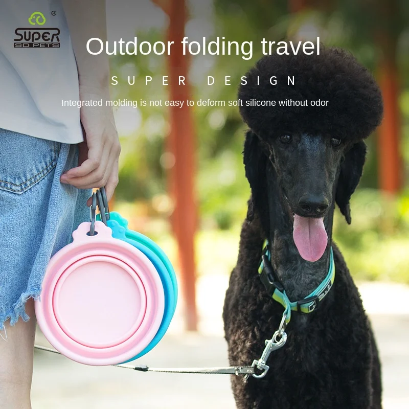 Wholesale Collapsible Dog Water Bowl Hang On Bag With Clip Best Selling