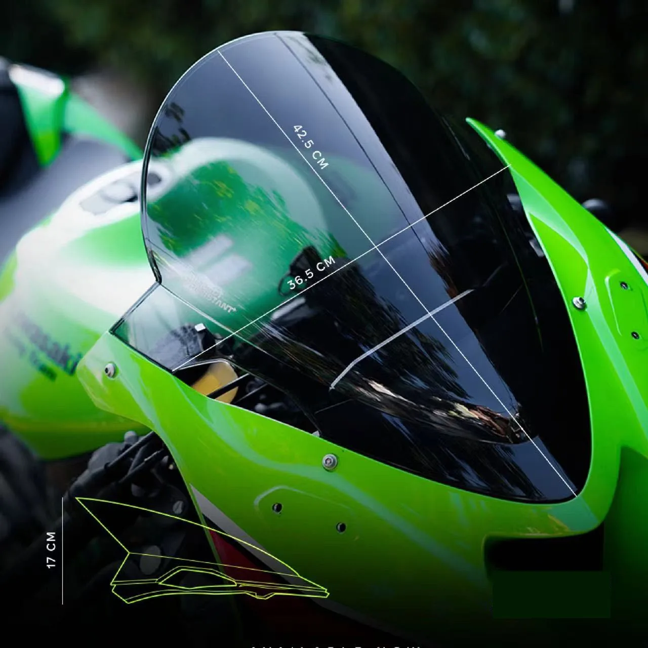 ZX6R Windshield for Kawasaki Motorcycle - Durable & Stylish