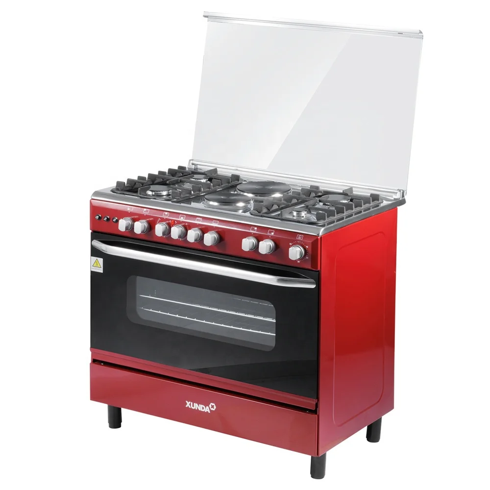 Xunda Freestanding Electric Cooker Cooking Range Gas Cooker 4 Burner Stove and 2 Electric Plate With Oven